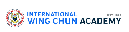 Logo of the International Wing Chun Academy featuring a red and white circular crest with text “Grandmaster Jim Fung’s Wing Chun Kung Fu” beside the academy name and “Est. 1973.”
